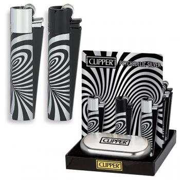 Clipper Fzg. PSYCHEDELIC SILVER LARGE mit Metal Geschenkbox im 12er T-Dsp.